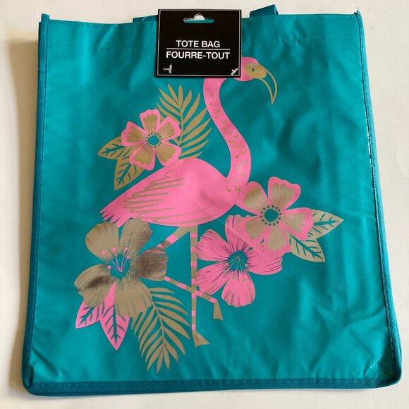 2 Flamingo Pineapple Tote Bags Shopper Reusable Shopping Bag Beach Tropical - Picture 7 of 13